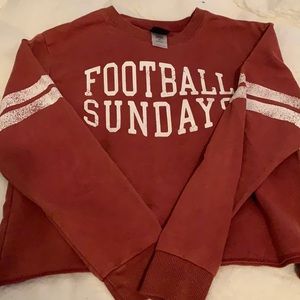 Football Sunday cropped crew neck